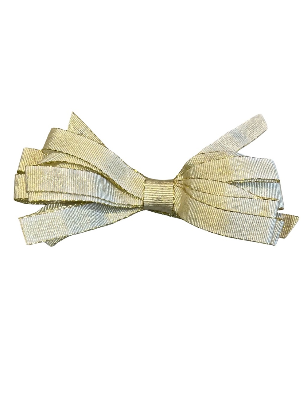 Janie and Jack Classics Gold Grosgrain Layered Ribbon Bow Clip